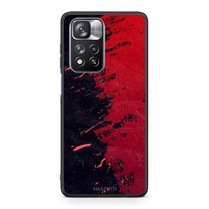 Xiaomi Redmi Note 11 Pro / 11 Pro+ Red Paint Θήκη Αγίου Βαλεντίνου από τη Smartfits με σχέδιο στο πίσω μέρος και μαύρο περίβλημα | Smartphone case with colorful back and black bezels by Smartfits