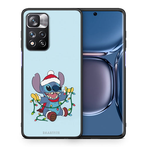Χριστουγεννιάτικη Θήκη Xiaomi Redmi Note 11 Pro / 11 Pro+ Santa Stich από τη Smartfits με σχέδιο στο πίσω μέρος και μαύρο περίβλημα | Xiaomi Redmi Note 11 Pro / 11 Pro+ Santa Stich case with colorful back and black bezels
