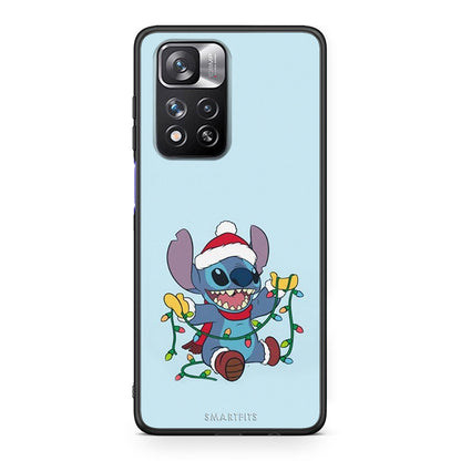 Xiaomi Redmi Note 11 Pro / 11 Pro+ Santa Stich Χριστουγεννιάτικη Θήκη από τη Smartfits με σχέδιο στο πίσω μέρος και μαύρο περίβλημα | Smartphone case with colorful back and black bezels by Smartfits