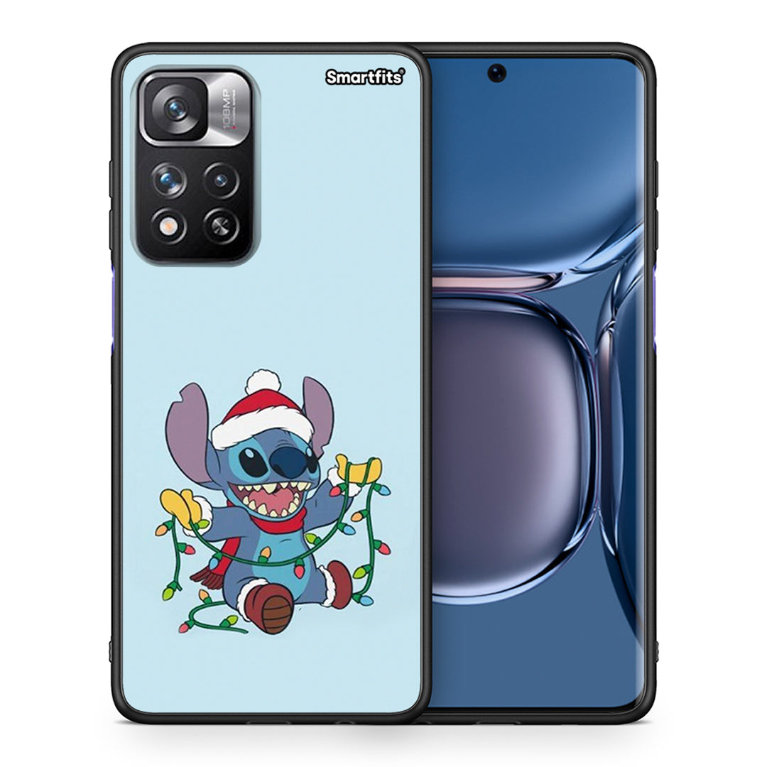 Θήκη Xiaomi Redmi Note 11 Pro/11 Pro+ Santa Stich από τη Smartfits με σχέδιο στο πίσω μέρος και μαύρο περίβλημα | Xiaomi Redmi Note 11 Pro/11 Pro+ Santa Stich case with colorful back and black bezels