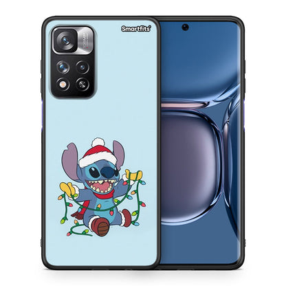 Θήκη Xiaomi Redmi Note 11 Pro/11 Pro+ Santa Stich από τη Smartfits με σχέδιο στο πίσω μέρος και μαύρο περίβλημα | Xiaomi Redmi Note 11 Pro/11 Pro+ Santa Stich case with colorful back and black bezels