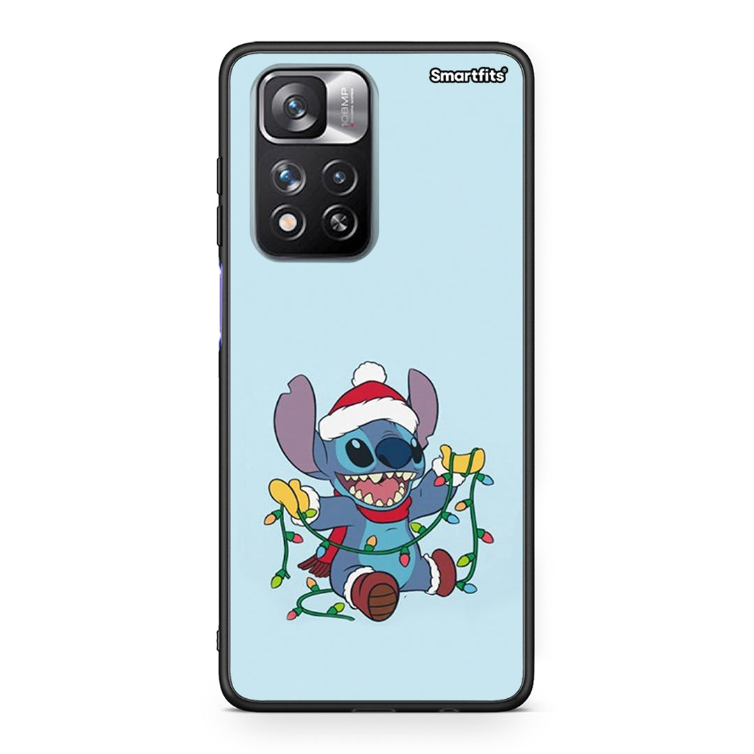 Xiaomi Redmi Note 11 Pro/11 Pro+ Santa Stich θήκη από τη Smartfits με σχέδιο στο πίσω μέρος και μαύρο περίβλημα | Smartphone case with colorful back and black bezels by Smartfits