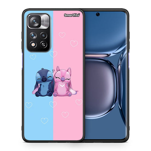 Θήκη Xiaomi Redmi Note 11 Pro/11 Pro+ Stitch And Angel από τη Smartfits με σχέδιο στο πίσω μέρος και μαύρο περίβλημα | Xiaomi Redmi Note 11 Pro/11 Pro+ Stitch And Angel case with colorful back and black bezels