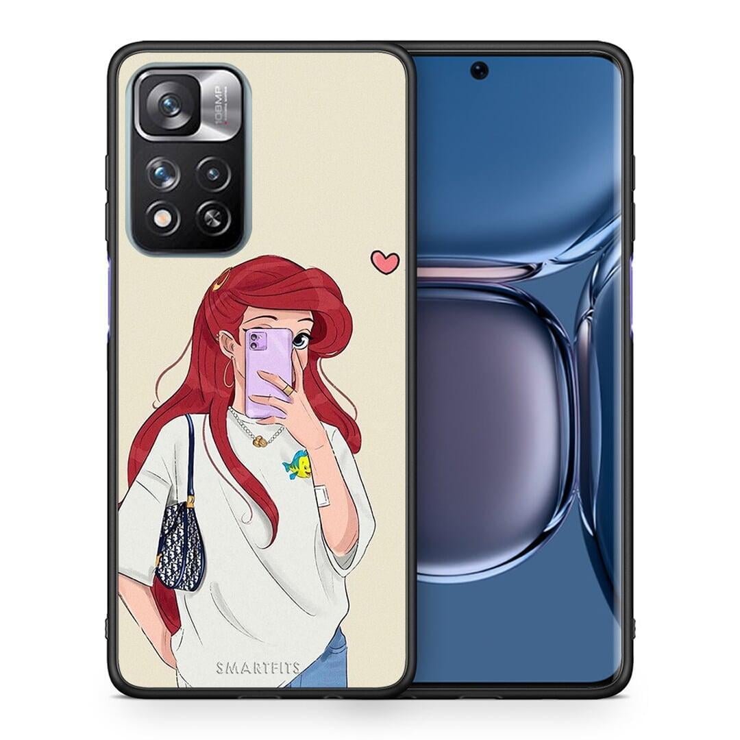 Θήκη Xiaomi Redmi Note 11 Pro / 11 Pro+ Walking Mermaid από τη Smartfits με σχέδιο στο πίσω μέρος και μαύρο περίβλημα | Xiaomi Redmi Note 11 Pro / 11 Pro+ Walking Mermaid case with colorful back and black bezels