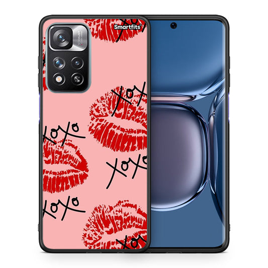 Θήκη Xiaomi Redmi Note 11 Pro/11 Pro+ XOXO Lips από τη Smartfits με σχέδιο στο πίσω μέρος και μαύρο περίβλημα | Xiaomi Redmi Note 11 Pro/11 Pro+ XOXO Lips case with colorful back and black bezels
