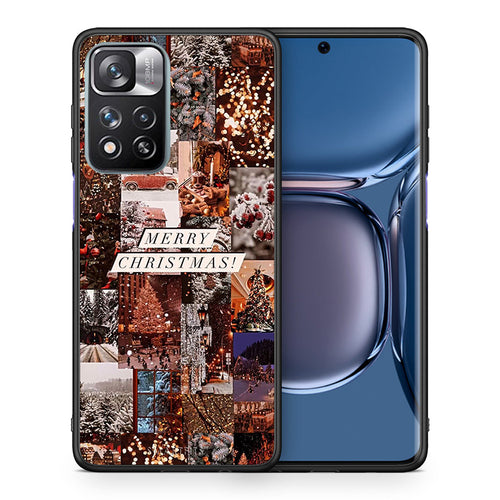 Χριστουγεννιάτικη Θήκη Xiaomi Redmi Note 11 Pro / 11 Pro+ Xmas Collage από τη Smartfits με σχέδιο στο πίσω μέρος και μαύρο περίβλημα | Xiaomi Redmi Note 11 Pro / 11 Pro+ Xmas Collage case with colorful back and black bezels