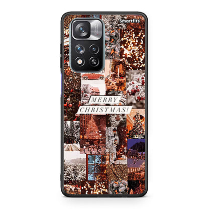 Xiaomi Redmi Note 11 Pro/11 Pro+ Xmas Collage θήκη από τη Smartfits με σχέδιο στο πίσω μέρος και μαύρο περίβλημα | Smartphone case with colorful back and black bezels by Smartfits