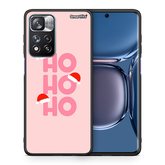 Θήκη Xiaomi Redmi Note 11 Pro/11 Pro+ Xmas Ho Ho Ho από τη Smartfits με σχέδιο στο πίσω μέρος και μαύρο περίβλημα | Xiaomi Redmi Note 11 Pro/11 Pro+ Xmas Ho Ho Ho case with colorful back and black bezels