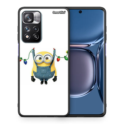 Θήκη Xiaomi Redmi Note 11 Pro/11 Pro+ Xmas Minion Lights από τη Smartfits με σχέδιο στο πίσω μέρος και μαύρο περίβλημα | Xiaomi Redmi Note 11 Pro/11 Pro+ Xmas Minion Lights case with colorful back and black bezels