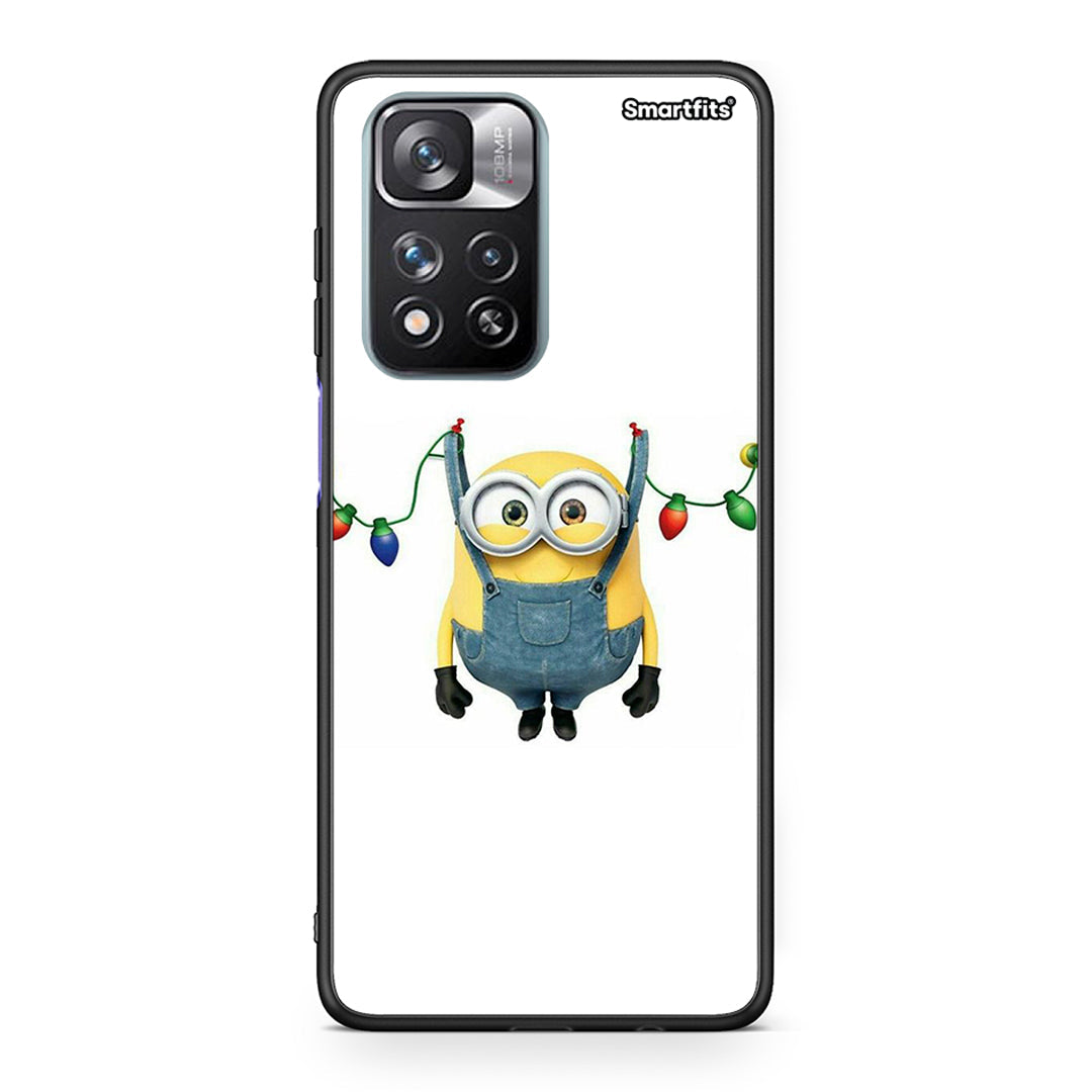Xiaomi Redmi Note 11 Pro/11 Pro+ Xmas Minion Lights θήκη από τη Smartfits με σχέδιο στο πίσω μέρος και μαύρο περίβλημα | Smartphone case with colorful back and black bezels by Smartfits