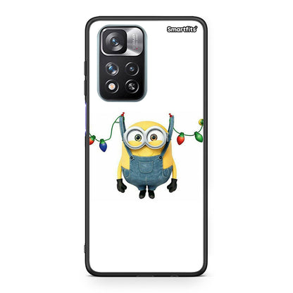 Xiaomi Redmi Note 11 Pro/11 Pro+ Xmas Minion Lights θήκη από τη Smartfits με σχέδιο στο πίσω μέρος και μαύρο περίβλημα | Smartphone case with colorful back and black bezels by Smartfits