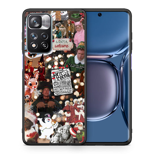 Χριστουγεννιάτικη Θήκη Xiaomi Redmi Note 11 Pro / 11 Pro+ Xmas Movies από τη Smartfits με σχέδιο στο πίσω μέρος και μαύρο περίβλημα | Xiaomi Redmi Note 11 Pro / 11 Pro+ Xmas Movies case with colorful back and black bezels