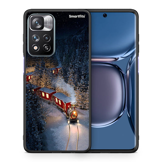 Θήκη Xiaomi Redmi Note 11 Pro/11 Pro+ Xmas Train από τη Smartfits με σχέδιο στο πίσω μέρος και μαύρο περίβλημα | Xiaomi Redmi Note 11 Pro/11 Pro+ Xmas Train case with colorful back and black bezels