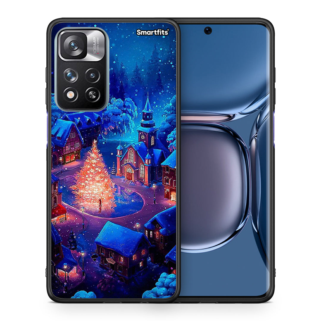 Θήκη Xiaomi Redmi Note 11 Pro/11 Pro+ Xmas Village από τη Smartfits με σχέδιο στο πίσω μέρος και μαύρο περίβλημα | Xiaomi Redmi Note 11 Pro/11 Pro+ Xmas Village case with colorful back and black bezels