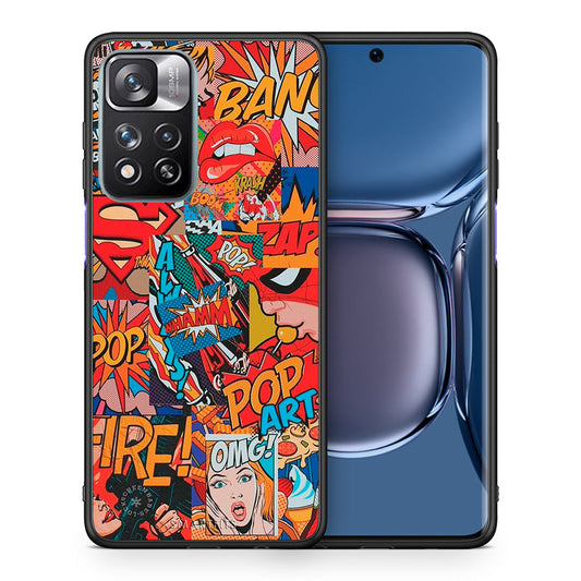 Θήκη Xiaomi Redmi Note 11 Pro/11 Pro+ PopArt OMG από τη Smartfits με σχέδιο στο πίσω μέρος και μαύρο περίβλημα | Xiaomi Redmi Note 11 Pro/11 Pro+ PopArt OMG case with colorful back and black bezels