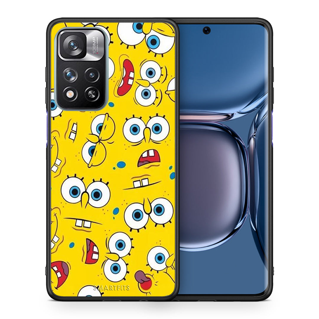 Θήκη Xiaomi Redmi Note 11 Pro/11 Pro+ Sponge PopArt από τη Smartfits με σχέδιο στο πίσω μέρος και μαύρο περίβλημα | Xiaomi Redmi Note 11 Pro/11 Pro+ Sponge PopArt case with colorful back and black bezels