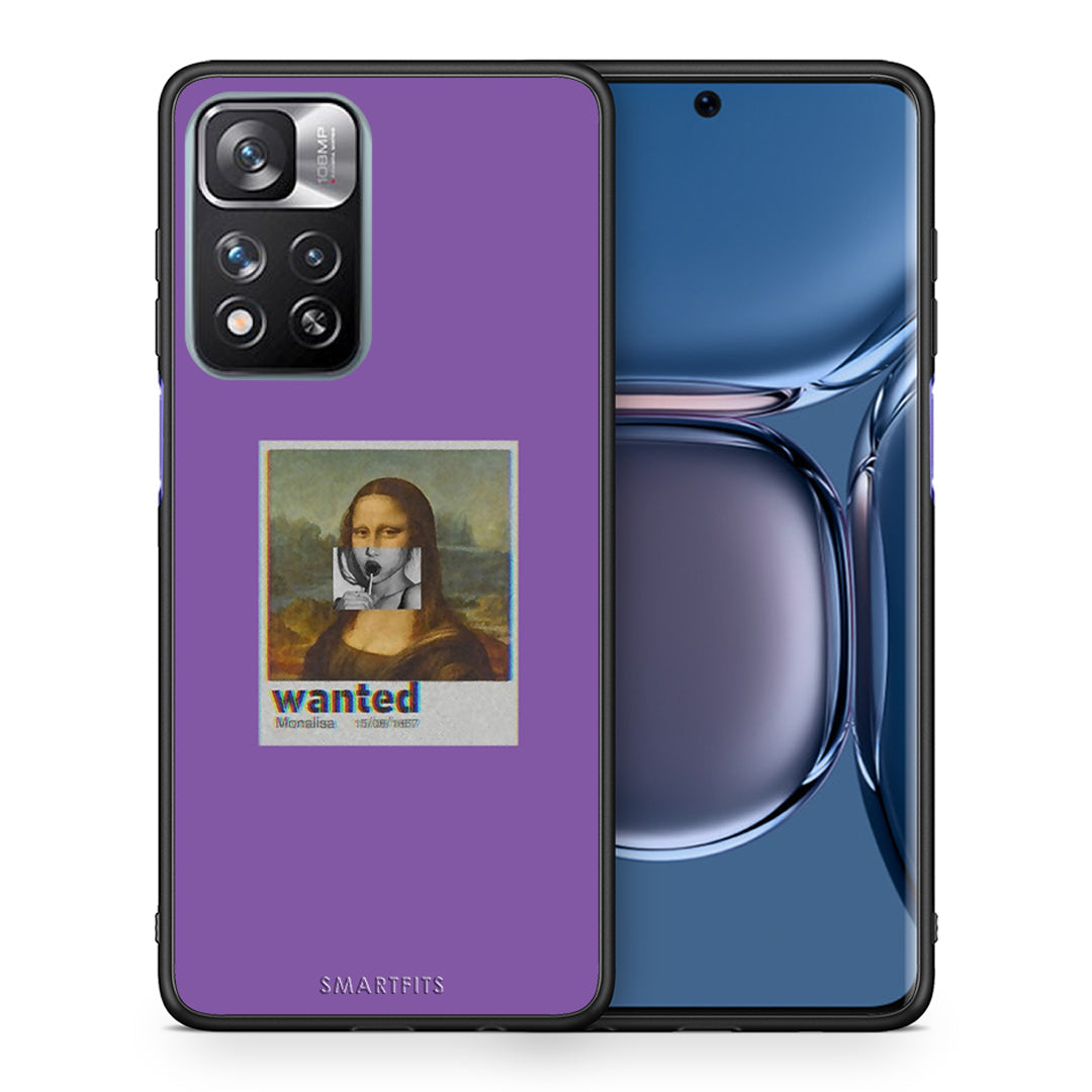 Θήκη Xiaomi Redmi Note 11 Pro/11 Pro+ Monalisa Popart από τη Smartfits με σχέδιο στο πίσω μέρος και μαύρο περίβλημα | Xiaomi Redmi Note 11 Pro/11 Pro+ Monalisa Popart case with colorful back and black bezels