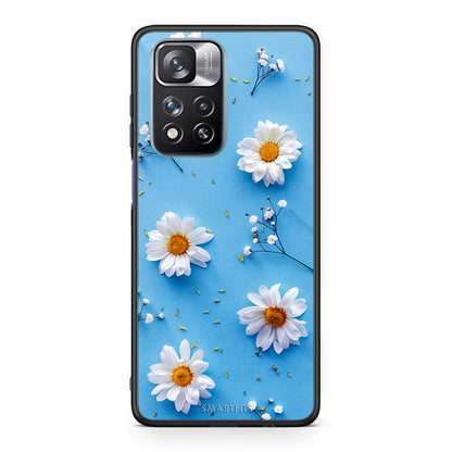Xiaomi Redmi Note 11 Pro/11 Pro+ Real Daisies θήκη από τη Smartfits με σχέδιο στο πίσω μέρος και μαύρο περίβλημα | Smartphone case with colorful back and black bezels by Smartfits