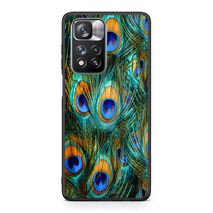 Xiaomi Redmi Note 11 Pro/11 Pro+ Real Peacock Feathers θήκη από τη Smartfits με σχέδιο στο πίσω μέρος και μαύρο περίβλημα | Smartphone case with colorful back and black bezels by Smartfits