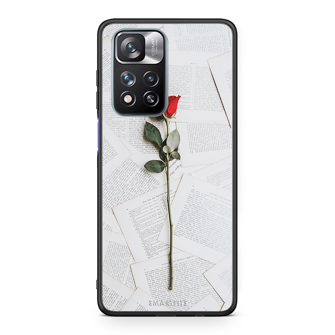 Xiaomi Redmi Note 11 Pro/11 Pro+ Red Rose θήκη από τη Smartfits με σχέδιο στο πίσω μέρος και μαύρο περίβλημα | Smartphone case with colorful back and black bezels by Smartfits