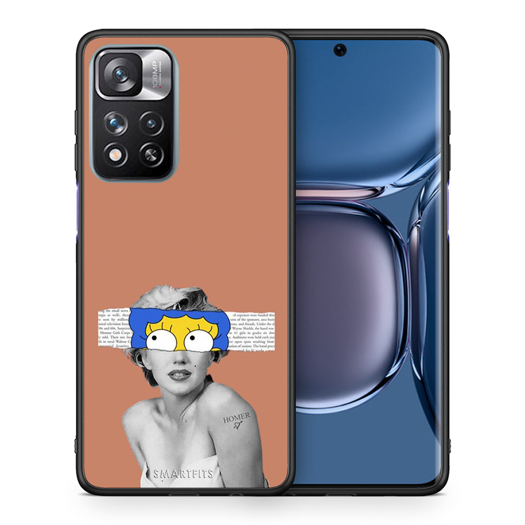 Θήκη Xiaomi Redmi Note 11 Pro/11 Pro+ Sim Merilyn από τη Smartfits με σχέδιο στο πίσω μέρος και μαύρο περίβλημα | Xiaomi Redmi Note 11 Pro/11 Pro+ Sim Merilyn case with colorful back and black bezels