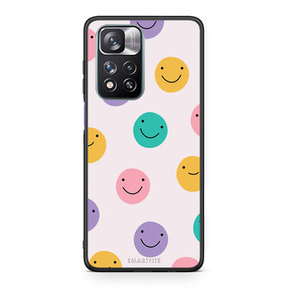 Xiaomi Redmi Note 11 Pro/11 Pro+ Smiley Faces θήκη από τη Smartfits με σχέδιο στο πίσω μέρος και μαύρο περίβλημα | Smartphone case with colorful back and black bezels by Smartfits