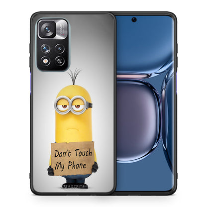 Θήκη Xiaomi Redmi Note 11 Pro/11 Pro+ Minion Text από τη Smartfits με σχέδιο στο πίσω μέρος και μαύρο περίβλημα | Xiaomi Redmi Note 11 Pro/11 Pro+ Minion Text case with colorful back and black bezels