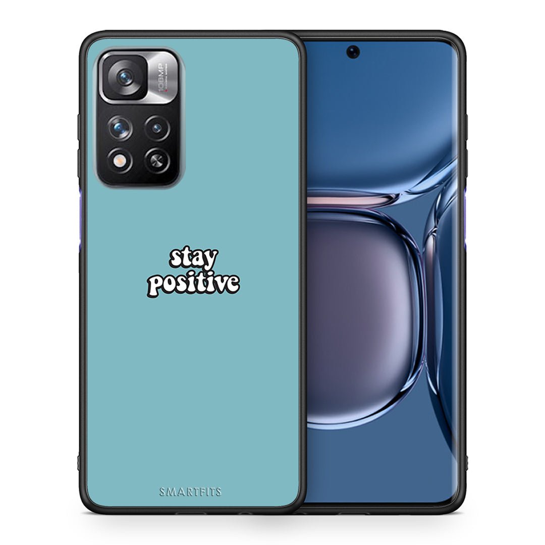 Θήκη Xiaomi Redmi Note 11 Pro/11 Pro+ Positive Text από τη Smartfits με σχέδιο στο πίσω μέρος και μαύρο περίβλημα | Xiaomi Redmi Note 11 Pro/11 Pro+ Positive Text case with colorful back and black bezels