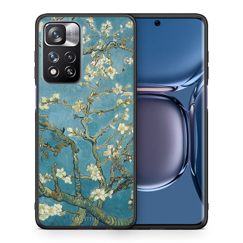 Θήκη Xiaomi Redmi Note 11 Pro/11 Pro+ White Blossoms από τη Smartfits με σχέδιο στο πίσω μέρος και μαύρο περίβλημα | Xiaomi Redmi Note 11 Pro/11 Pro+ White Blossoms case with colorful back and black bezels