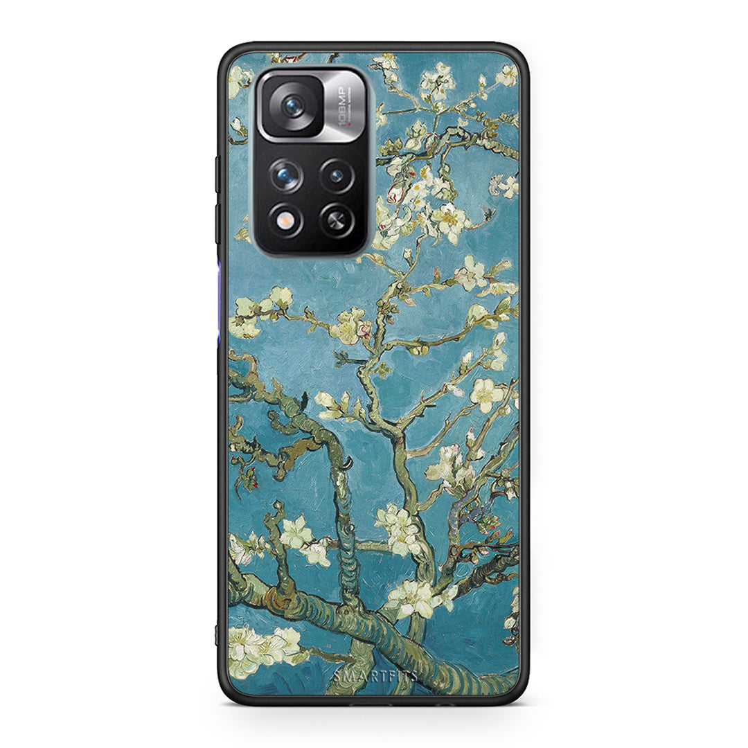 Xiaomi Redmi Note 11 Pro/11 Pro+ White Blossoms θήκη από τη Smartfits με σχέδιο στο πίσω μέρος και μαύρο περίβλημα | Smartphone case with colorful back and black bezels by Smartfits