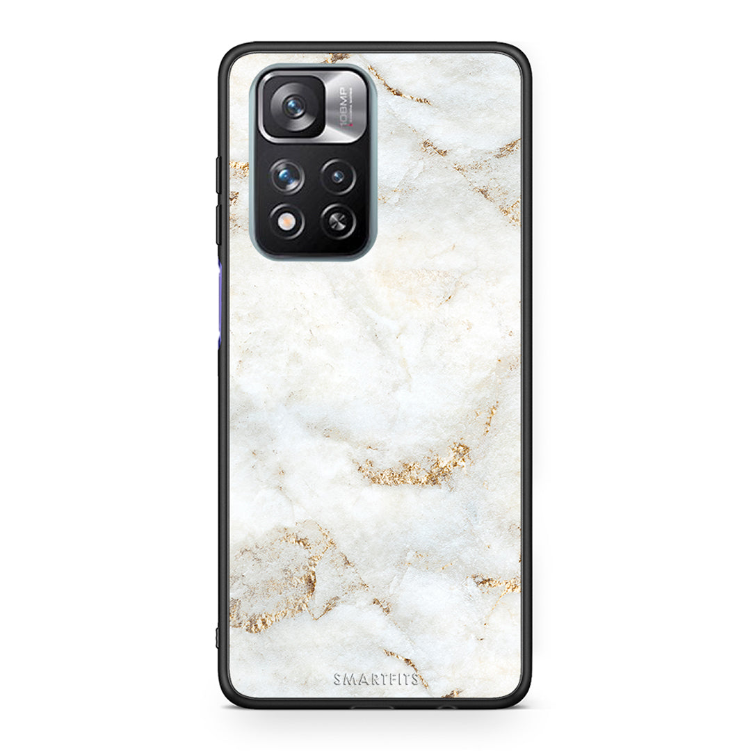 Xiaomi Redmi Note 11 Pro/11 Pro+ White Gold Marble θήκη από τη Smartfits με σχέδιο στο πίσω μέρος και μαύρο περίβλημα | Smartphone case with colorful back and black bezels by Smartfits