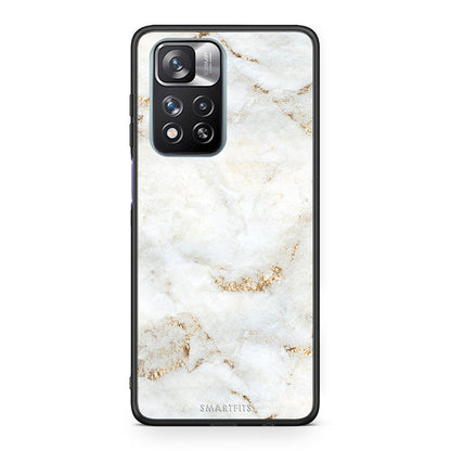 Xiaomi Redmi Note 11 Pro/11 Pro+ White Gold Marble θήκη από τη Smartfits με σχέδιο στο πίσω μέρος και μαύρο περίβλημα | Smartphone case with colorful back and black bezels by Smartfits