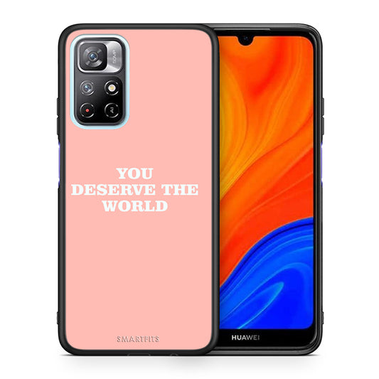 Θήκη Αγίου Βαλεντίνου Xiaomi Redmi Note 11 Pro / 11 Pro+ You Deserve The World από τη Smartfits με σχέδιο στο πίσω μέρος και μαύρο περίβλημα | Xiaomi Redmi Note 11 Pro / 11 Pro+ You Deserve The World case with colorful back and black bezels