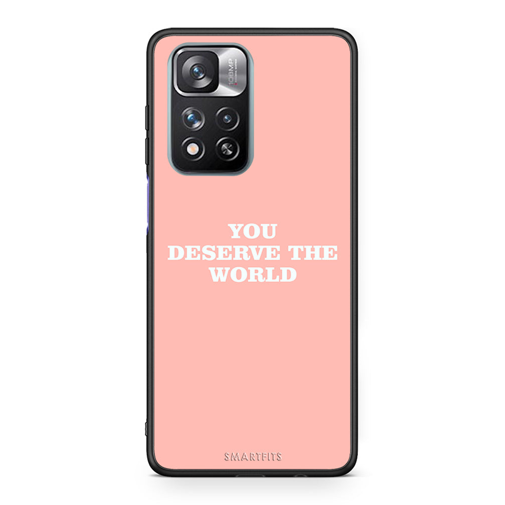Xiaomi Redmi Note 11 Pro / 11 Pro+ You Deserve The World Θήκη Αγίου Βαλεντίνου από τη Smartfits με σχέδιο στο πίσω μέρος και μαύρο περίβλημα | Smartphone case with colorful back and black bezels by Smartfits
