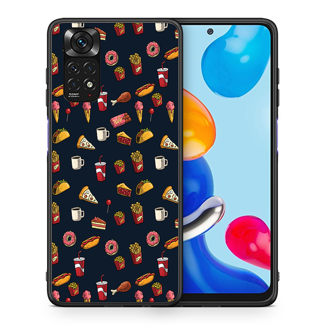 Θήκη Xiaomi Redmi Note 11 Hungry Random από τη Smartfits με σχέδιο στο πίσω μέρος και μαύρο περίβλημα | Xiaomi Redmi Note 11 Hungry Random case with colorful back and black bezels