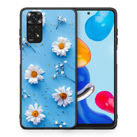 Thumbnail for Θήκη Xiaomi Redmi Note 11 Real Daisies από τη Smartfits με σχέδιο στο πίσω μέρος και μαύρο περίβλημα | Xiaomi Redmi Note 11 Real Daisies case with colorful back and black bezels