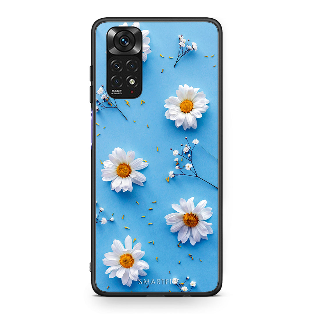 Xiaomi Redmi Note 11 Real Daisies θήκη από τη Smartfits με σχέδιο στο πίσω μέρος και μαύρο περίβλημα | Smartphone case with colorful back and black bezels by Smartfits