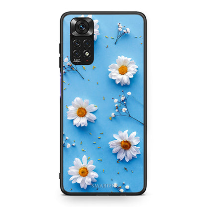 Xiaomi Redmi Note 11 Real Daisies θήκη από τη Smartfits με σχέδιο στο πίσω μέρος και μαύρο περίβλημα | Smartphone case with colorful back and black bezels by Smartfits