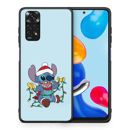 Χριστουγεννιάτικη Θήκη Xiaomi Redmi 10 / Redmi Note 11 4G Santa Stich από τη Smartfits με σχέδιο στο πίσω μέρος και μαύρο περίβλημα | Xiaomi Redmi 10 / Redmi Note 11 4G Santa Stich case with colorful back and black bezels