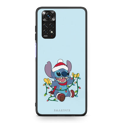 Xiaomi Redmi 10 / Redmi Note 11 4G Santa Stich Χριστουγεννιάτικη Θήκη από τη Smartfits με σχέδιο στο πίσω μέρος και μαύρο περίβλημα | Smartphone case with colorful back and black bezels by Smartfits