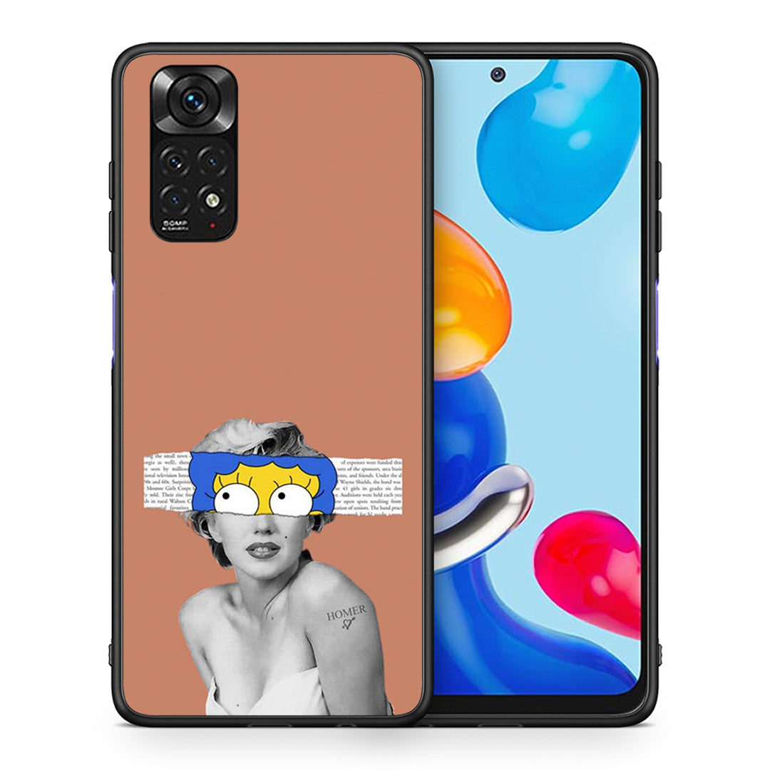 Θήκη Xiaomi Redmi Note 11 Sim Merilyn από τη Smartfits με σχέδιο στο πίσω μέρος και μαύρο περίβλημα | Xiaomi Redmi Note 11 Sim Merilyn case with colorful back and black bezels