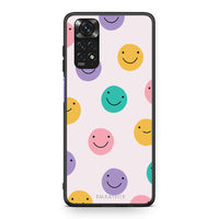 Thumbnail for Xiaomi Redmi Note 11 Smiley Faces θήκη από τη Smartfits με σχέδιο στο πίσω μέρος και μαύρο περίβλημα | Smartphone case with colorful back and black bezels by Smartfits