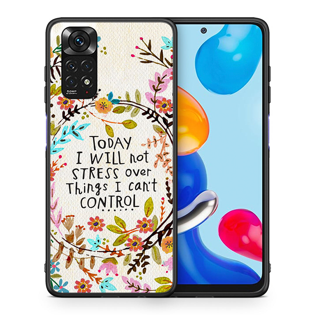 Θήκη Xiaomi Redmi Note 11 Stress Over από τη Smartfits με σχέδιο στο πίσω μέρος και μαύρο περίβλημα | Xiaomi Redmi Note 11 Stress Over case with colorful back and black bezels