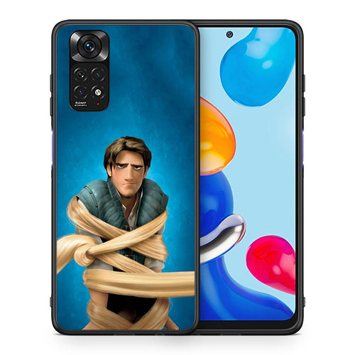 Θήκη Αγίου Βαλεντίνου Xiaomi Redmi Note 11 Tangled 1 από τη Smartfits με σχέδιο στο πίσω μέρος και μαύρο περίβλημα | Xiaomi Redmi Note 11 Tangled 1 case with colorful back and black bezels