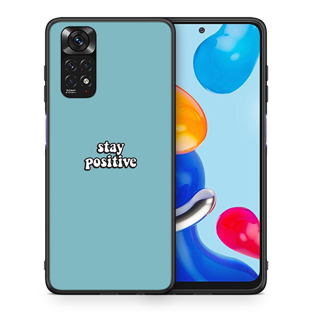 Θήκη Xiaomi Redmi Note 11 Positive Text από τη Smartfits με σχέδιο στο πίσω μέρος και μαύρο περίβλημα | Xiaomi Redmi Note 11 Positive Text case with colorful back and black bezels