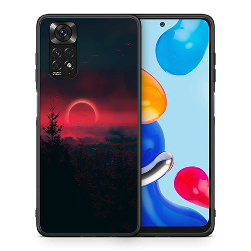 Θήκη Xiaomi Redmi Note 11 Sunset Tropic από τη Smartfits με σχέδιο στο πίσω μέρος και μαύρο περίβλημα | Xiaomi Redmi Note 11 Sunset Tropic case with colorful back and black bezels