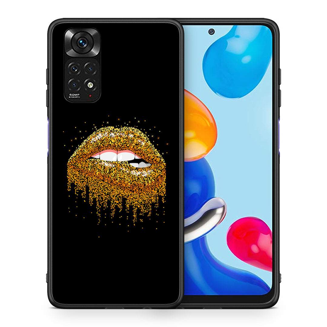 Θήκη Xiaomi Redmi Note 11 Golden Valentine από τη Smartfits με σχέδιο στο πίσω μέρος και μαύρο περίβλημα | Xiaomi Redmi Note 11 Golden Valentine case with colorful back and black bezels