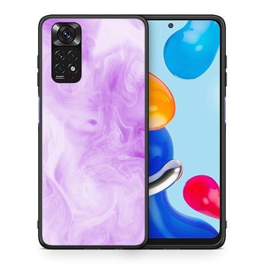 Θήκη Xiaomi Redmi Note 11 Lavender Watercolor από τη Smartfits με σχέδιο στο πίσω μέρος και μαύρο περίβλημα | Xiaomi Redmi Note 11 Lavender Watercolor case with colorful back and black bezels