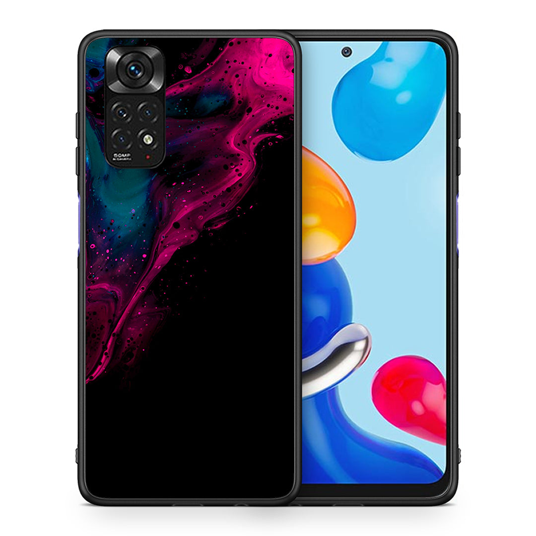 Θήκη Xiaomi Redmi Note 11 Pink Black Watercolor από τη Smartfits με σχέδιο στο πίσω μέρος και μαύρο περίβλημα | Xiaomi Redmi Note 11 Pink Black Watercolor case with colorful back and black bezels