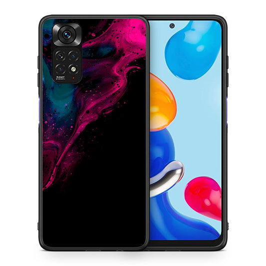 Θήκη Xiaomi Redmi Note 11 Pink Black Watercolor από τη Smartfits με σχέδιο στο πίσω μέρος και μαύρο περίβλημα | Xiaomi Redmi Note 11 Pink Black Watercolor case with colorful back and black bezels